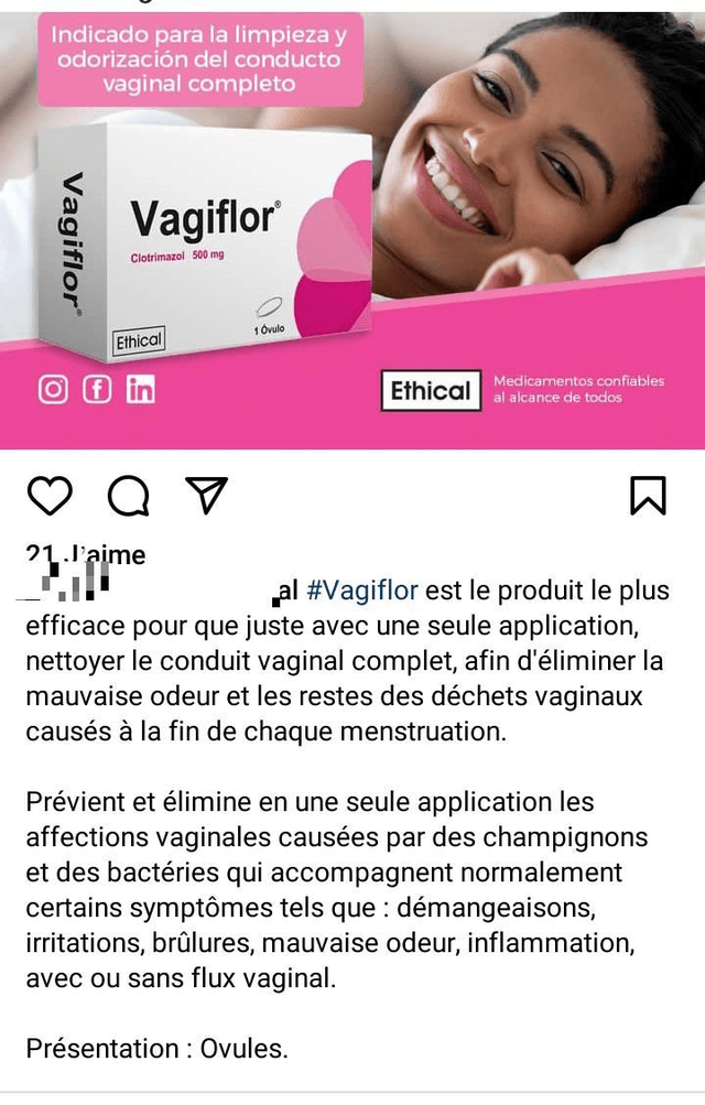 Vagiflor élimine la mauvaise odeur et les restes des déchets vaginaux causés à la fin des règles 
