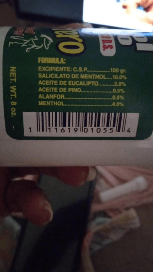 el machetero pommade pour douleurs menthol blanco
