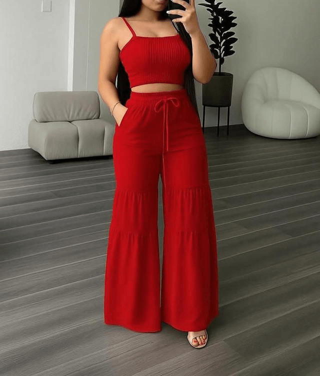 Pantalon long à fronces et top 