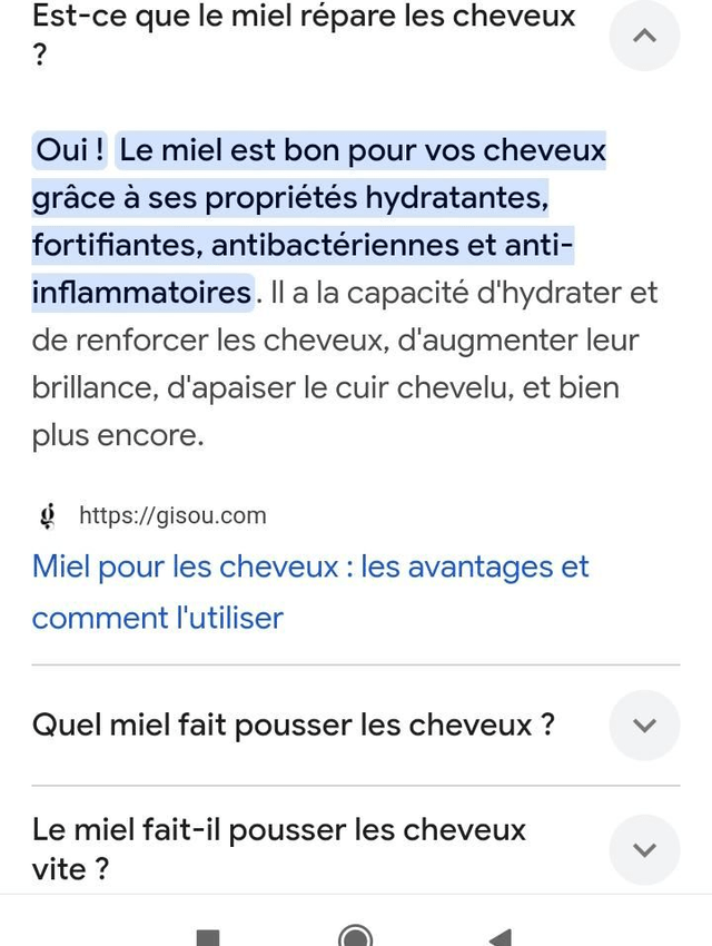 Miel contre les cheveux cassants 
