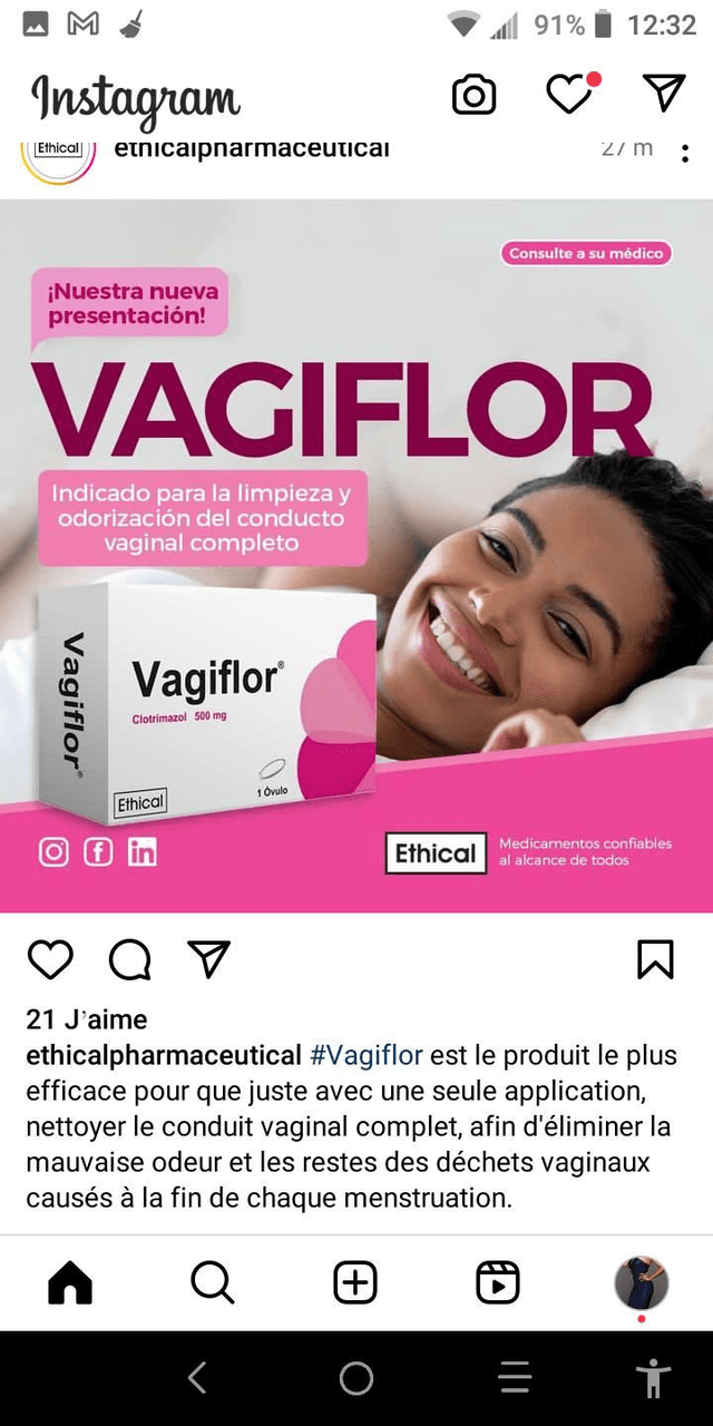 Vagiflor élimine la mauvaise odeur et les restes des déchets vaginaux causés à la fin des règles 