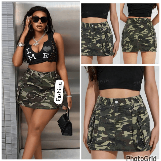 Jupe courte en tissus arme ou jeans