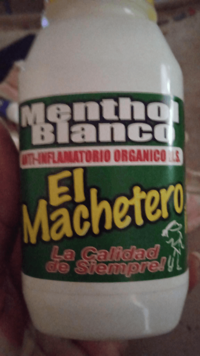 el machetero pommade pour douleurs menthol blanco