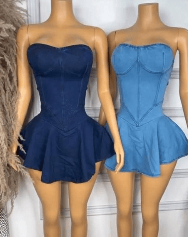 Robe bustier jeans METTEZ VOS SEINS EN VALEURS