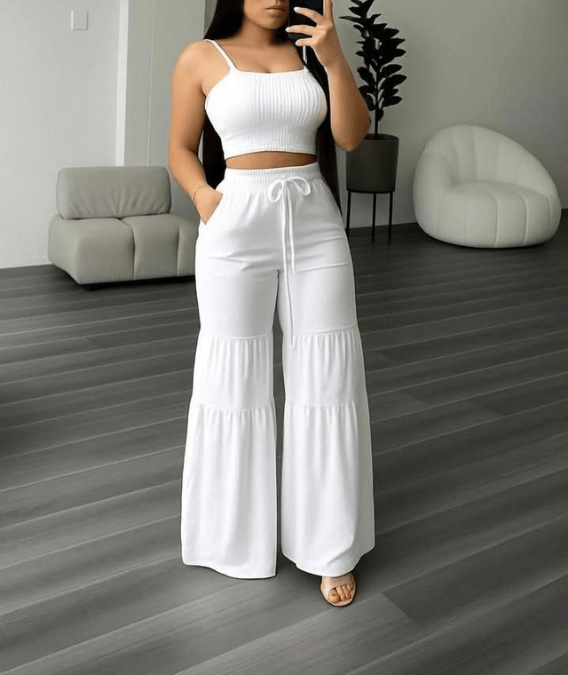 Pantalon long à fronces et top 