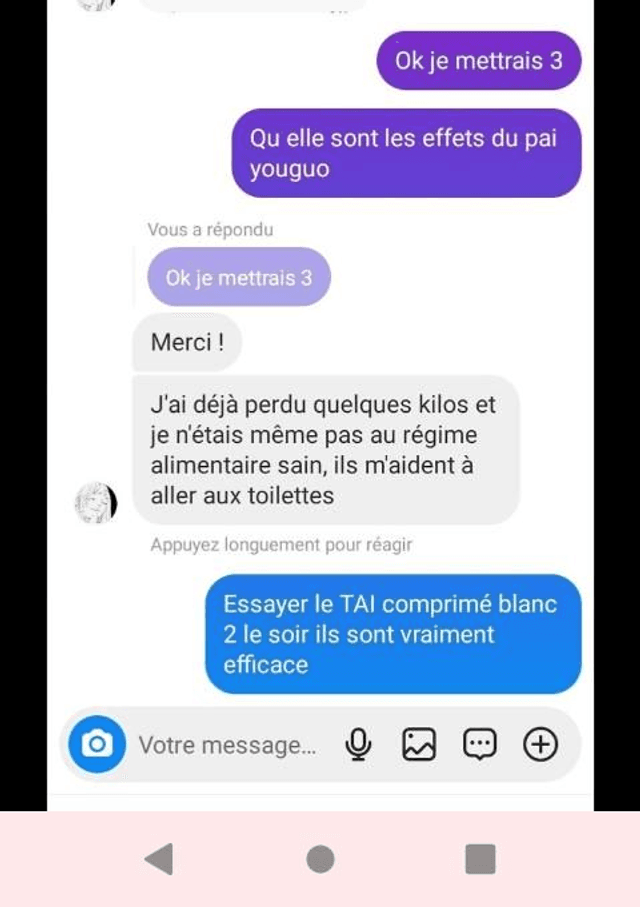 pai you guo coupe faim, brûle la graisse +the offert nettoie ke foie et intestin 